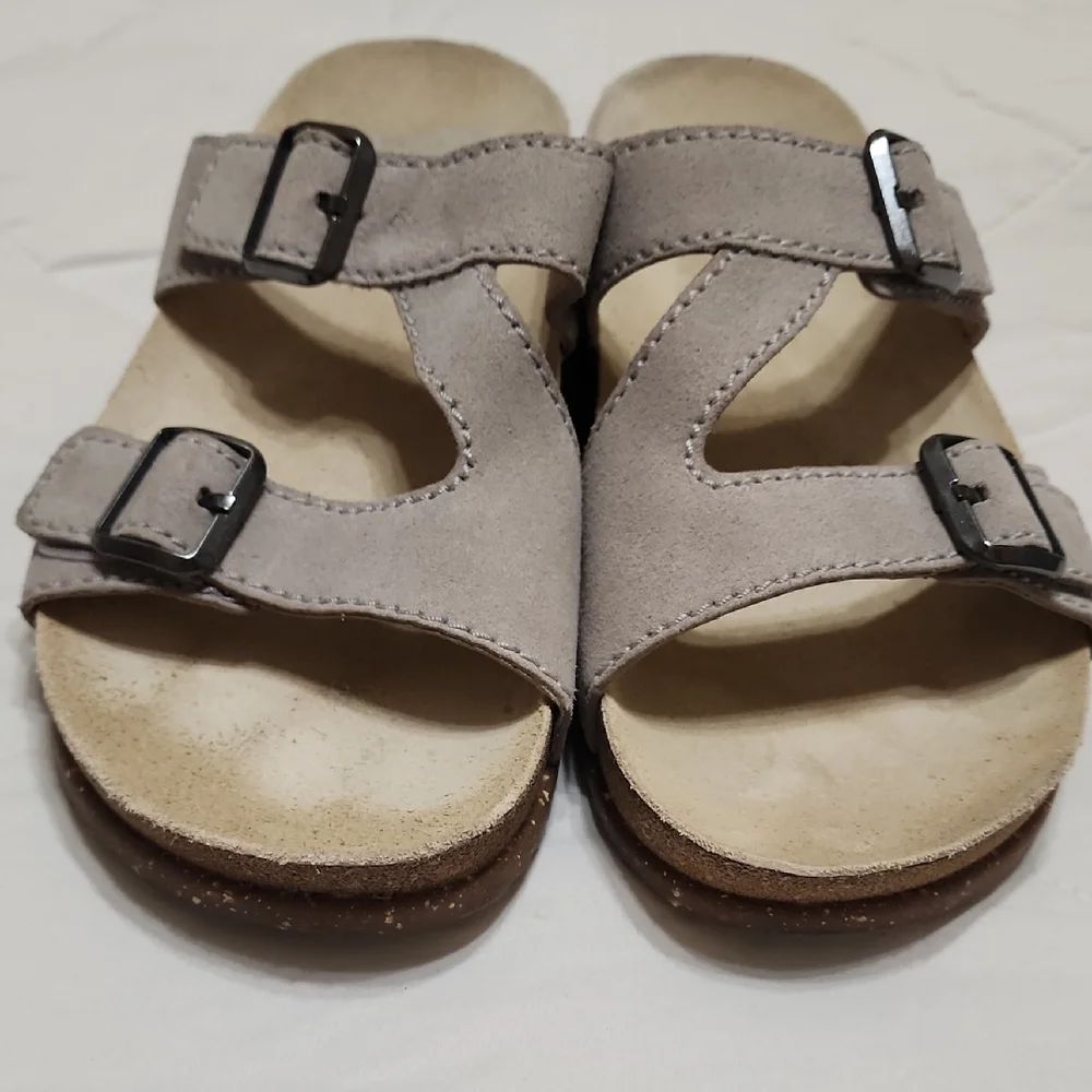 Dansko Taupe and Gray Slip-On Shoes - Picture 3 of 9